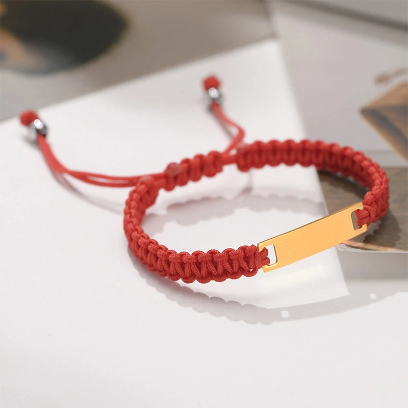 Custom Engraved Kid Name Bracelet Adjustable Braided Bracelet Amulet Bracelet for Children Daughter Son, New Born Birthday Gift