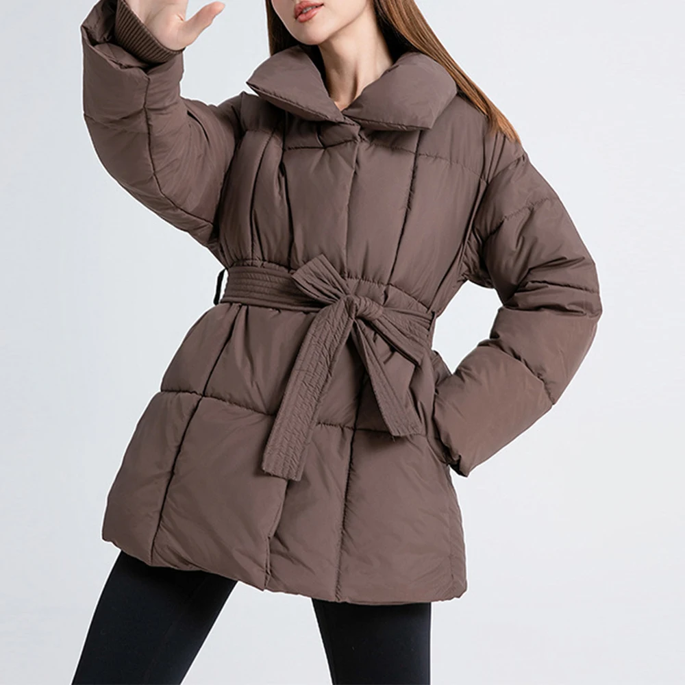 

Mia Muse Boutique Women's 2025 Winter Coats Comfortable Basic Solid Color Long Sleeve Open Front Lace-Up Regular Fit Coats