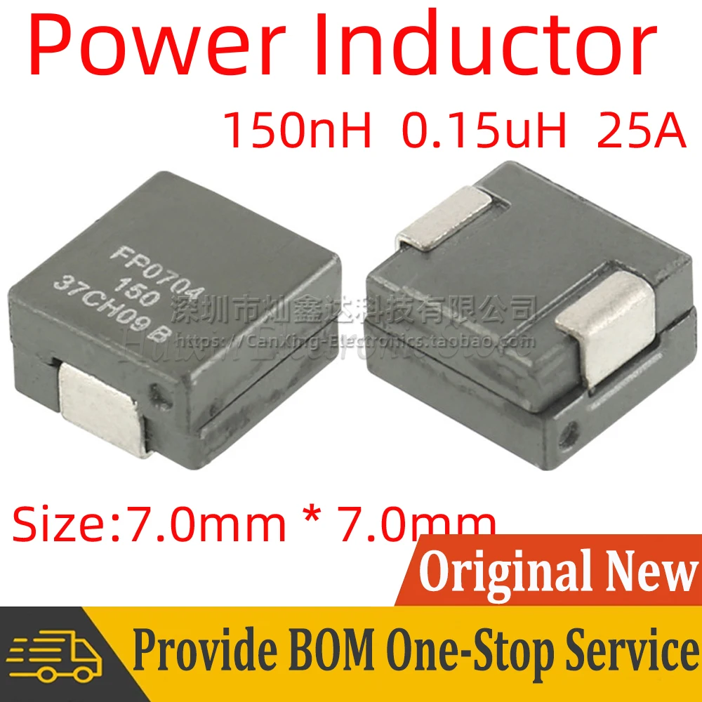 5pcs FP0704-150 FP0704 150 SMD SMT Moulded Power Inductor Surface Mount Inductance 0.15uH 150nH 25A High Current Filter 7*7mm