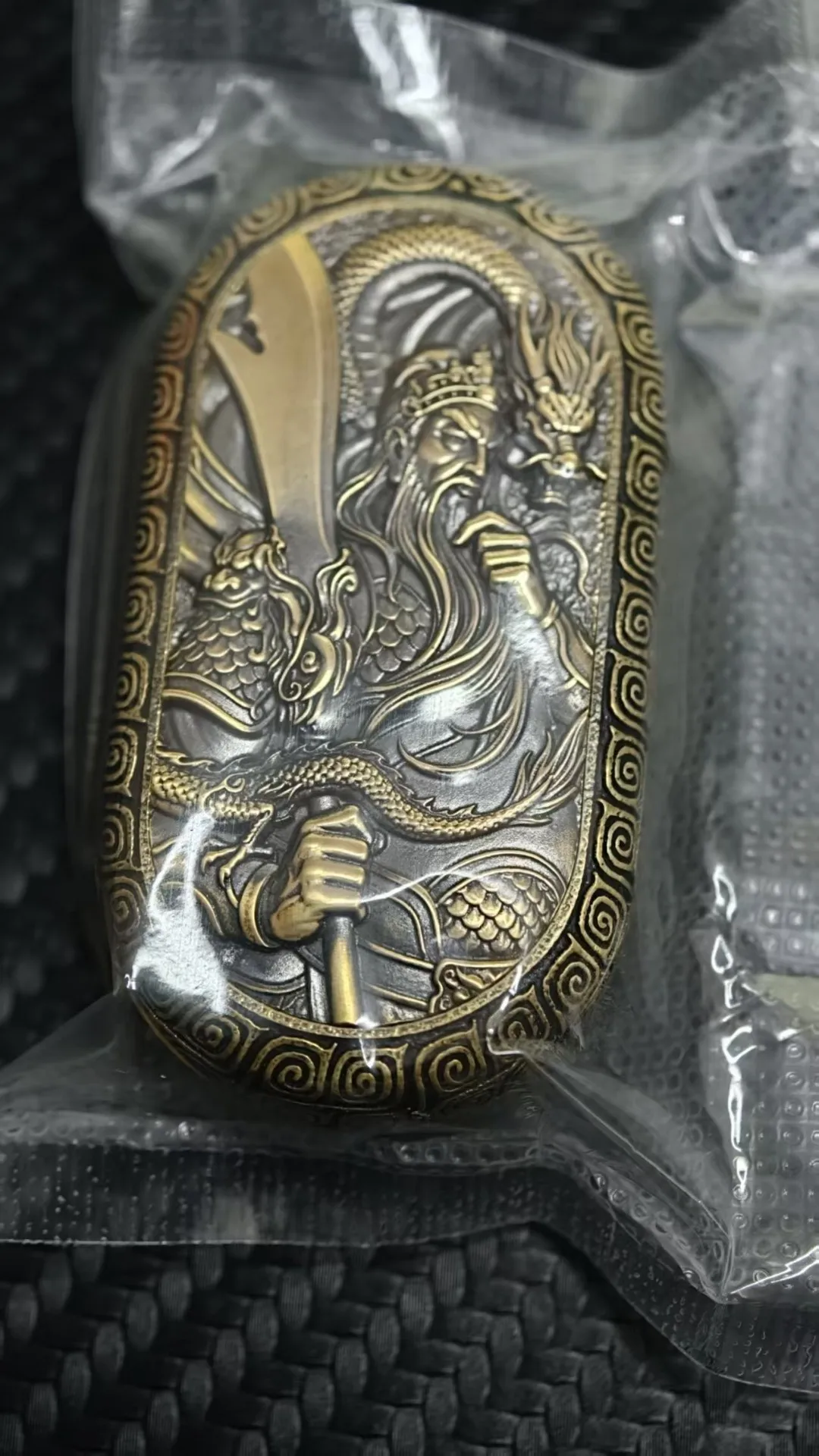 Used EDC Light EDC X Bigdan Leyang Joint Martial Fortune Push Card, Brass Material