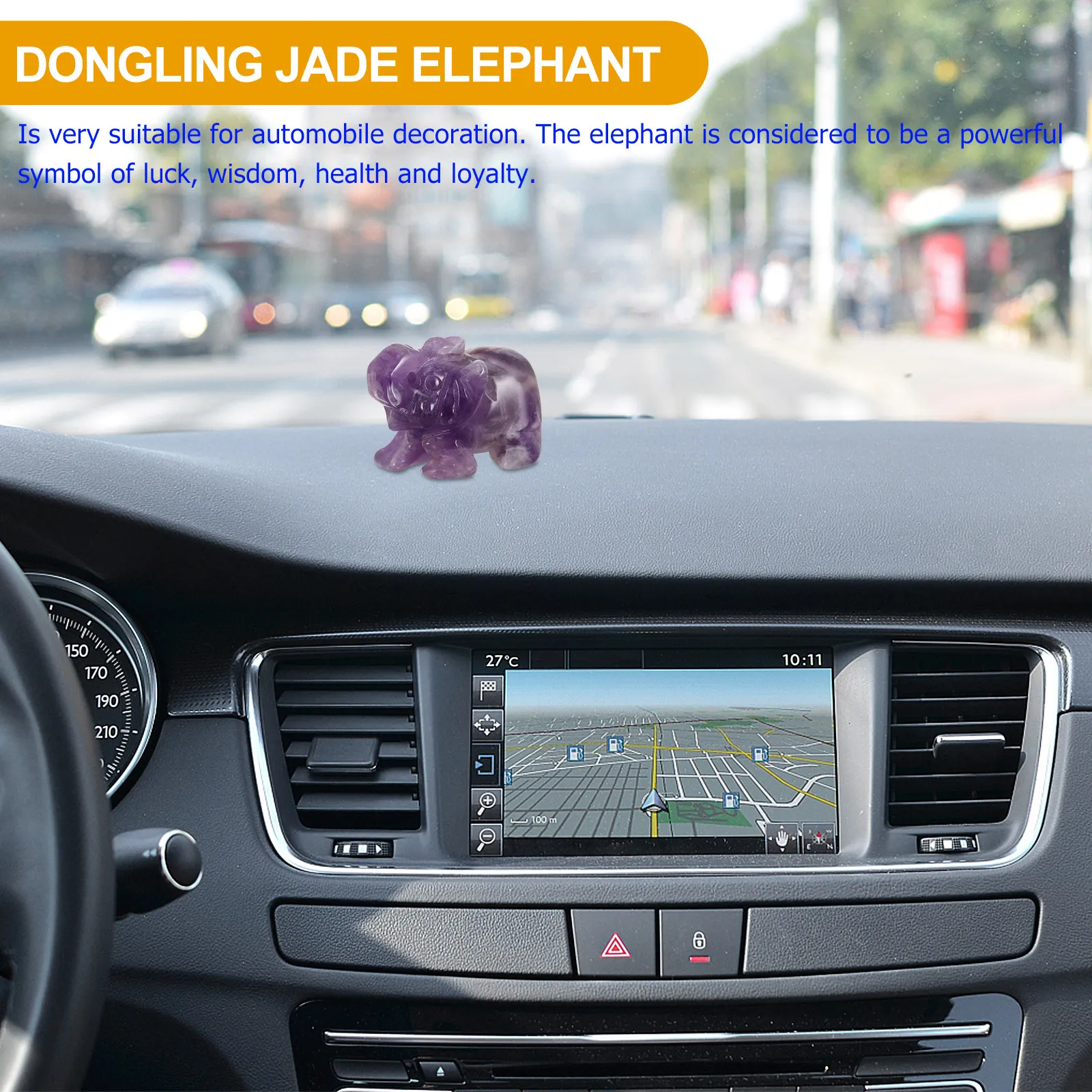 Purple Amethyst Elephant Sculpture Elegant Home Decor for Christmas Wedding Birthday Festival