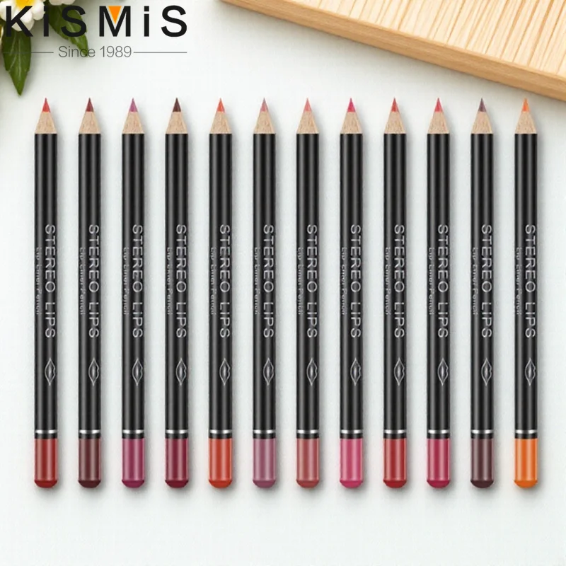 12PCS Set di matite per labbra opache Matite per labbra impermeabili a lunga durata Liscio colorato Rossetto nudo Penna Pigmenti per trucco labbra per le donne