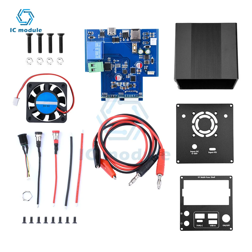 XY-3606 DIY Shell DC CNC DC Stabilizer Power Supply Aluminum Alloy Housing DIY Kit with Full Protocol PD Fast Charging Type-C