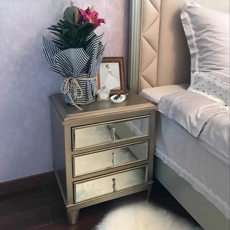 Mirror bedside table, organizer, telephone table, neoclassical postmodern furniture F1560