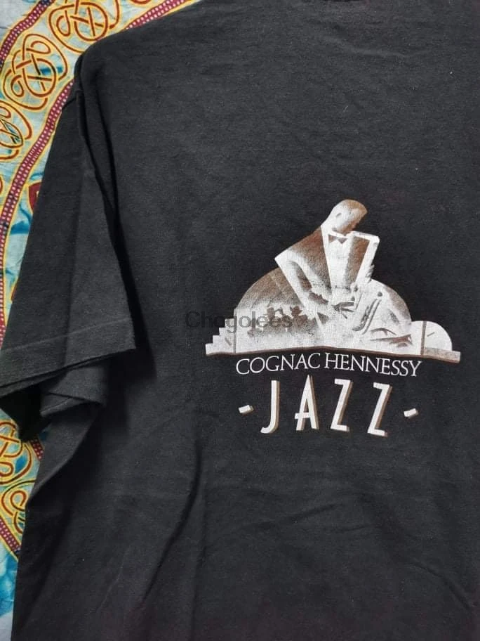 Men t shirt Vintage 90s Cognac Hennessy Jazz T-shirt