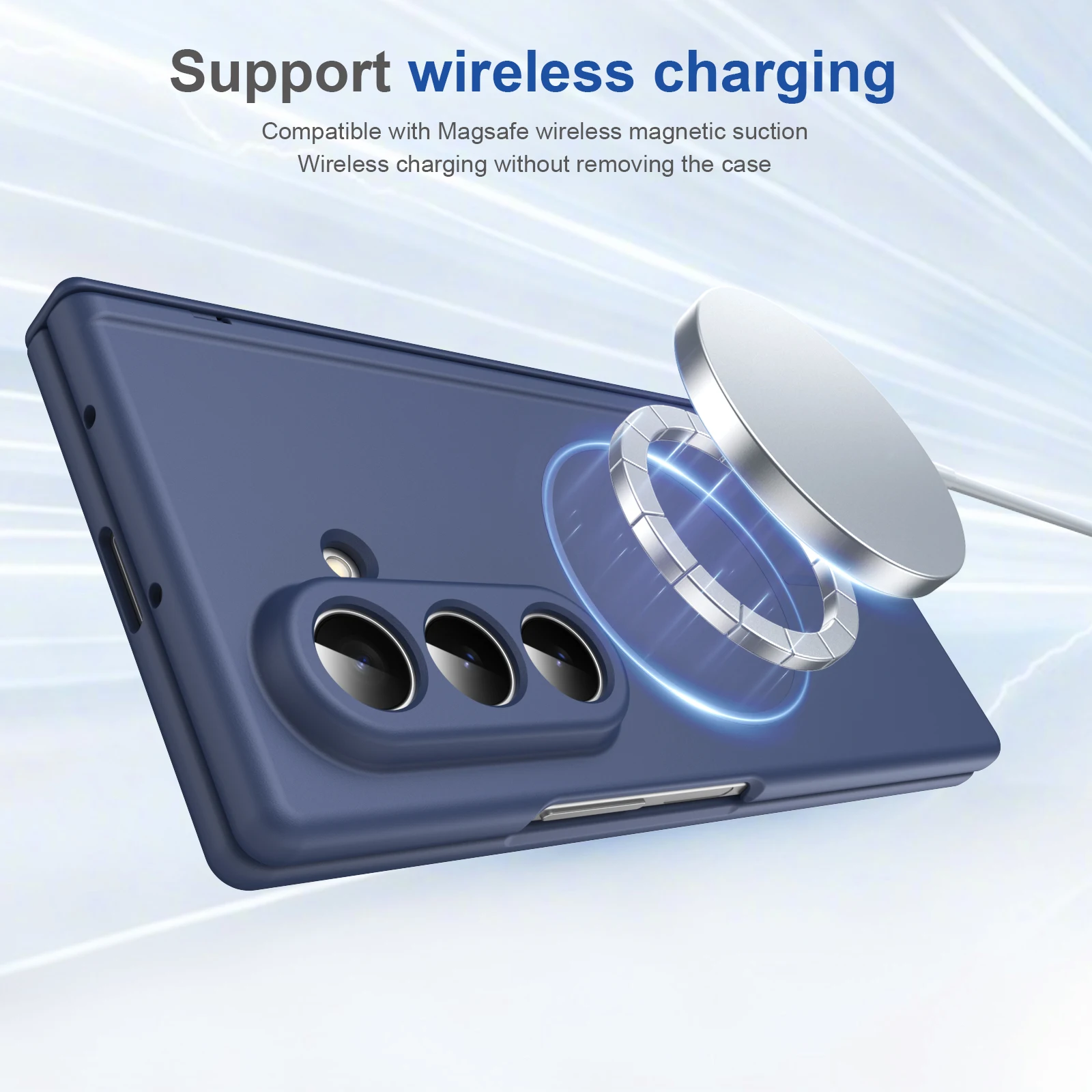 Custodia protettiva magnetica per telefono con cerniera antiurto per Samsung Galaxy Z Fold 7 6 5 4 3 5G per Magsafe Fold7 Fold6 Cover smerigliata