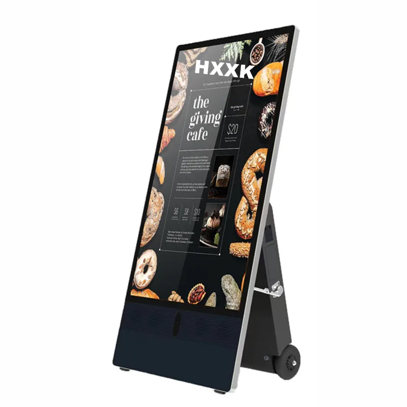 43'' 55''Inch Floor standing advertising screen wireless player display Portable Battery Powered Digital Signage & Displays