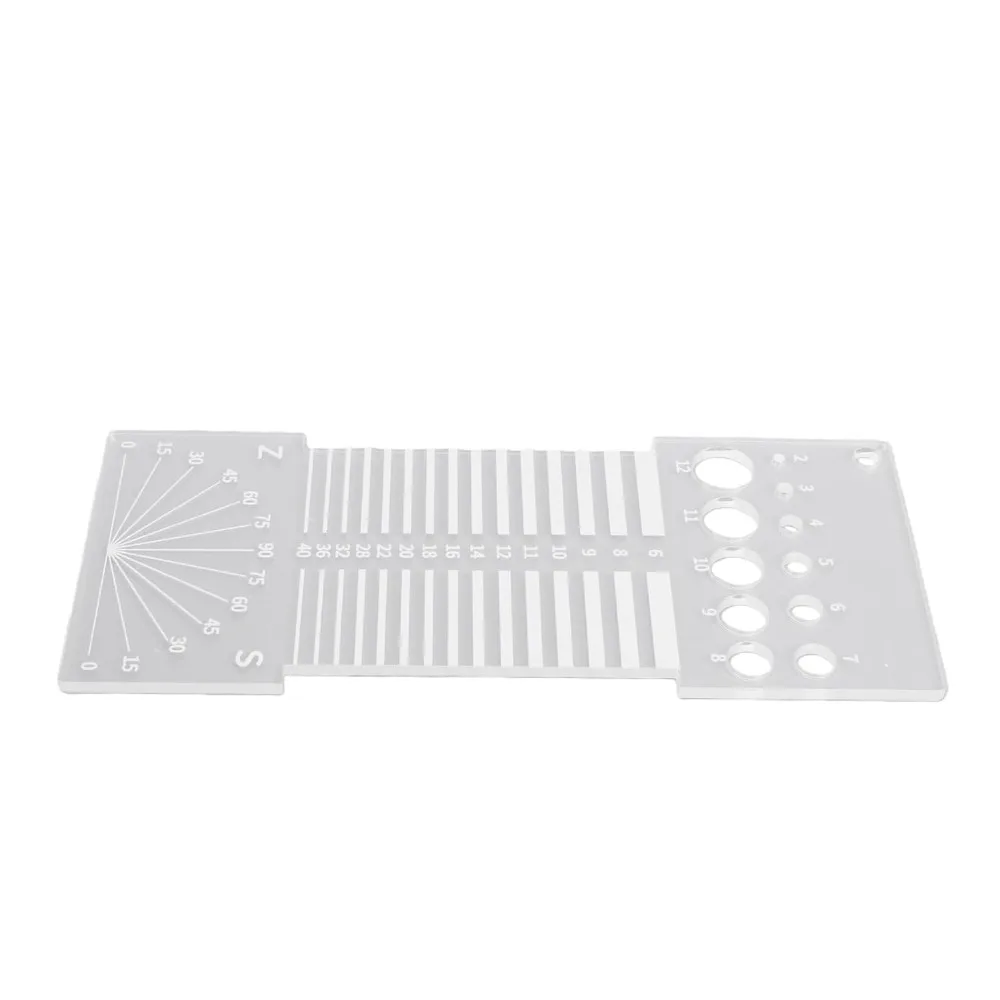 2pcs Acrylic Material Spinning Ruler Multifunctional Design Combination Ruler Yarn Gauge Tool Direction Indicator