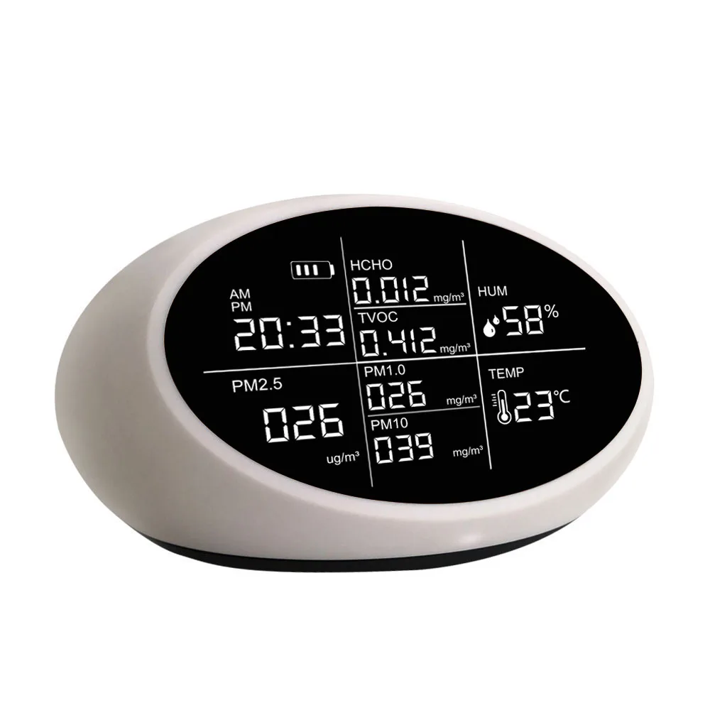 

Мини-умный измеритель CO2, тестер качества воздуха PM2,5, детектор частиц пыли, измеритель качества воздуха, цифровой анализатор воздуха с формальдегидом