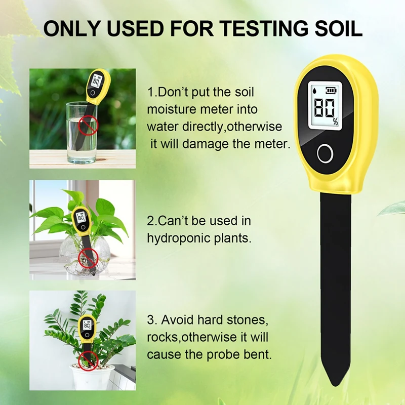 SGS10 Soil Moisture Meter, Household Soil Moisture Meter Potted Gardening Humidity Detector, Digital Display Soil Tester