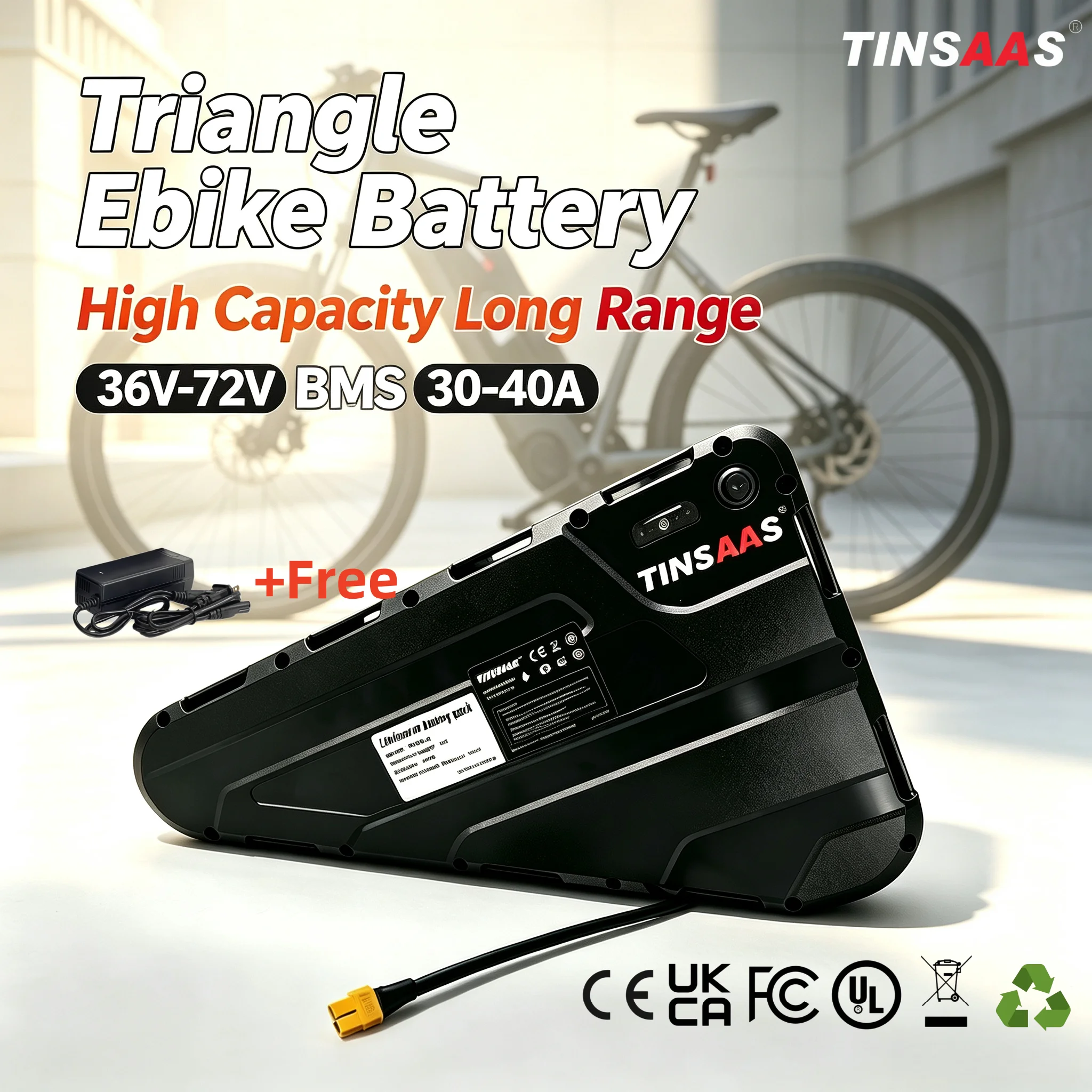 60V 30Ah Electric Scooter Battery - 36V 48V 52V 60V 72V 電動自転車用三角形バッテリー