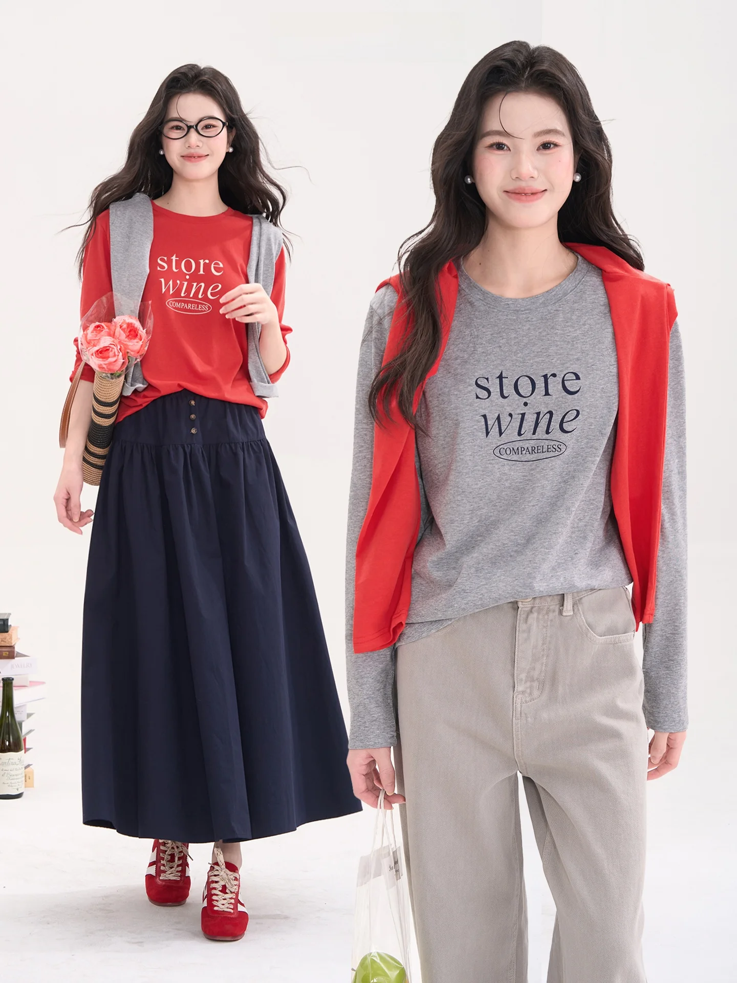 

Хлопковая футболка с длинным рукавом и круглым вырезом для женщин, повседневная, мягкая, милая, с буквенным принтом, весенняя, удобная женская кофта