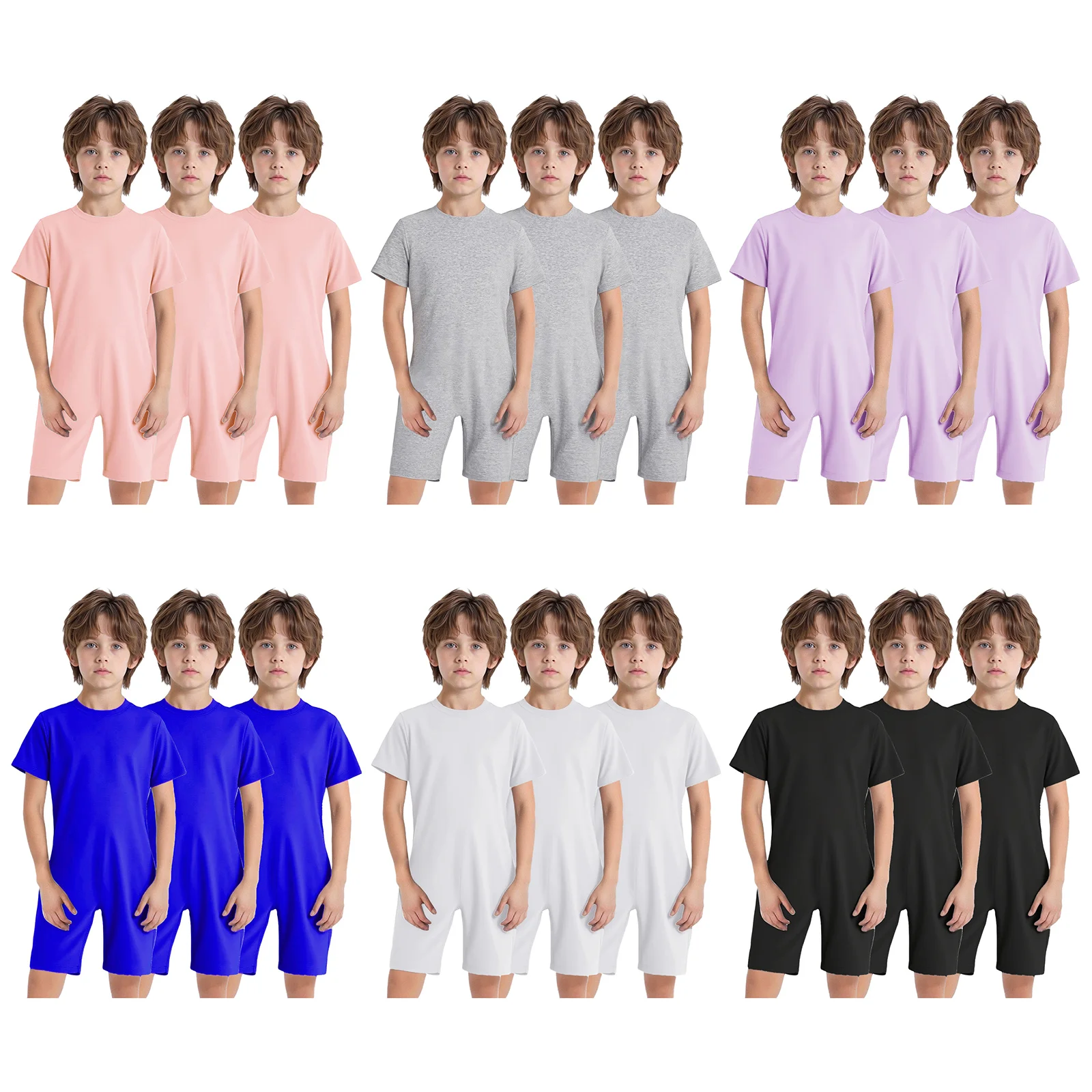 

Комплект из 3 предметов для детей (мальчиков и девочек): адаптивная одежда для особых потребностей, сенсорный комбинезон для аутистов, с коротким рукавом, на молнии сзади, боди с защитой от расстегивания