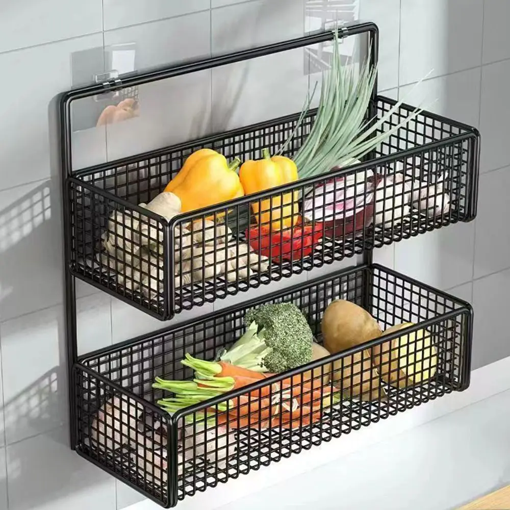 1Pcs Suspension Type Bathroom Storage Grid Shelf Shampoo Shower Gel Makeup Wall Mount Bathroom Organizer No-Punch