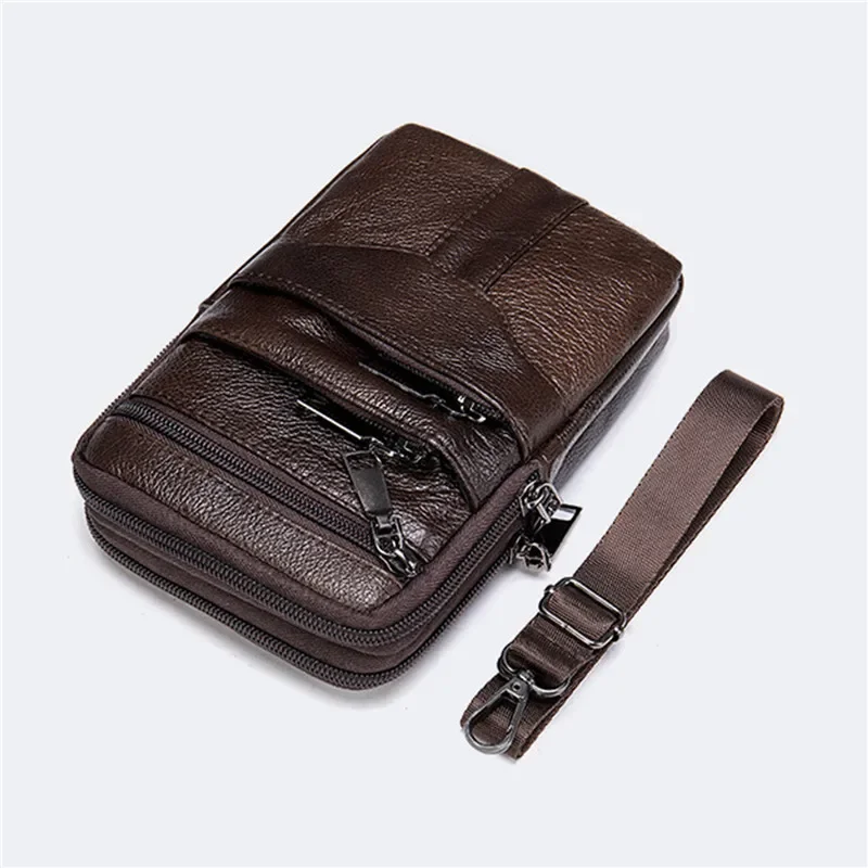 Men Shoulder Male Fanny Pack Messenger Bags Men\'s Fashion Business Belt Bag Small Briefcase Waist