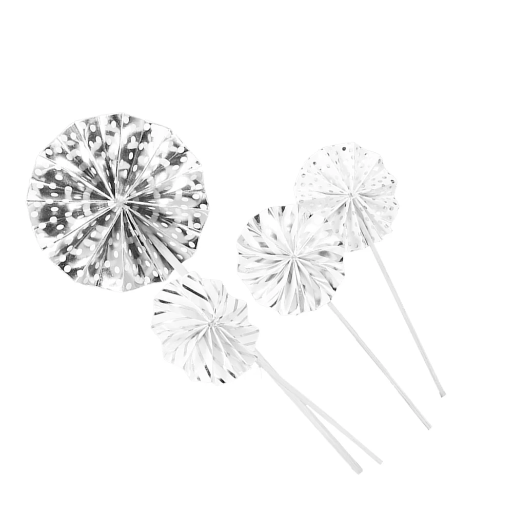 

20 Pcs Paper Cake Fan Decor Creative Fan Decorations for Birthday Wedding Engagement Party Cake Toppers Dessert Table