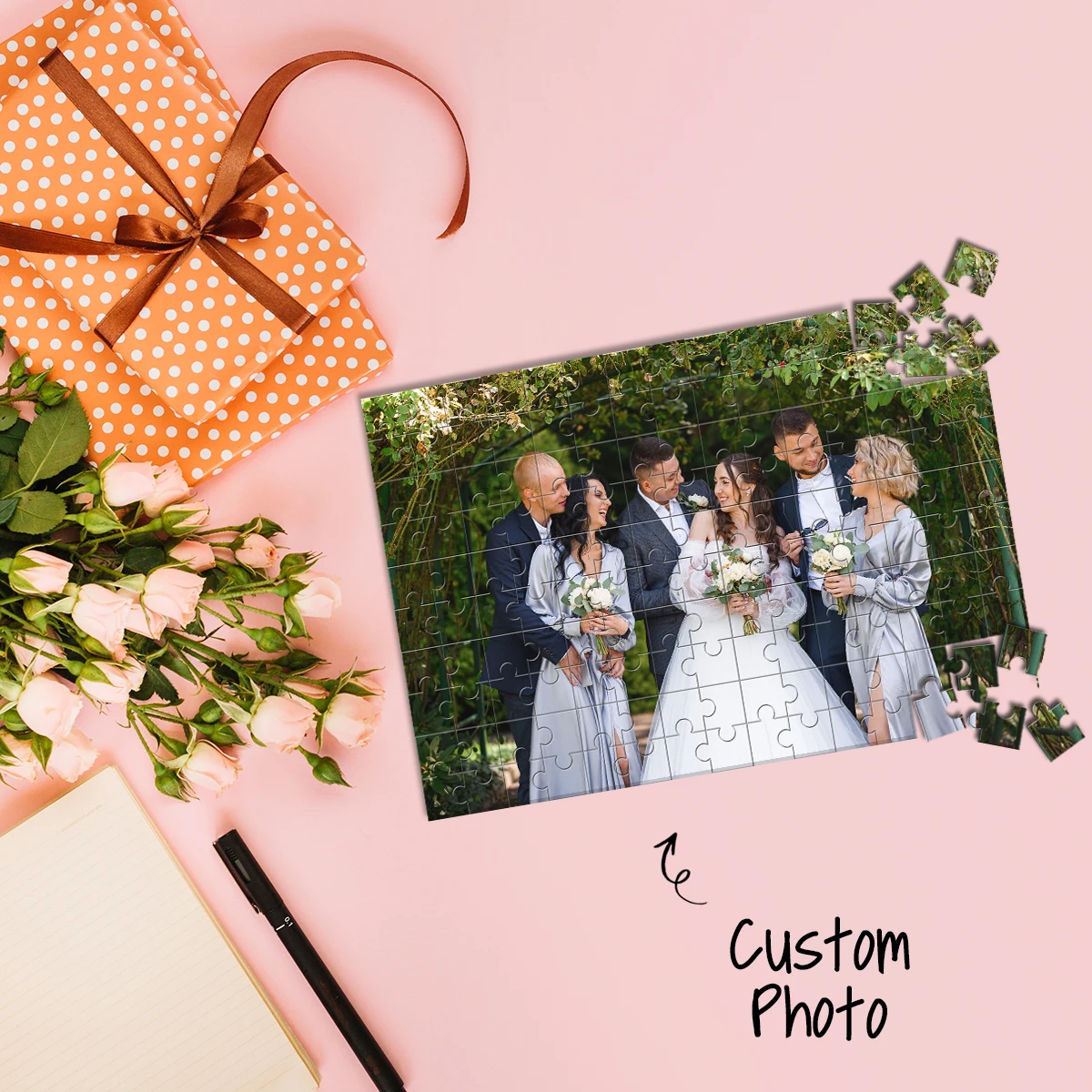 35/150/300/500/1000 قطعة صورة مخصصة شخصية الضغط الألغاز بازل قطع للأطفال لعبة الهدايا التذكارية