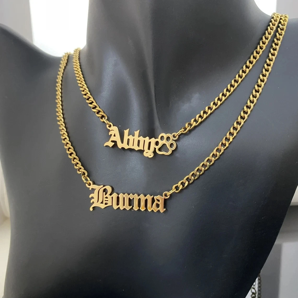 Spersonalizowany naszyjnik z imieniem dla kobiet mężczyzn naszyjnik z koroną w kształcie serca ze stali nierdzewnej 4mm kubański łańcuszek świąteczna biżuteria na prezent