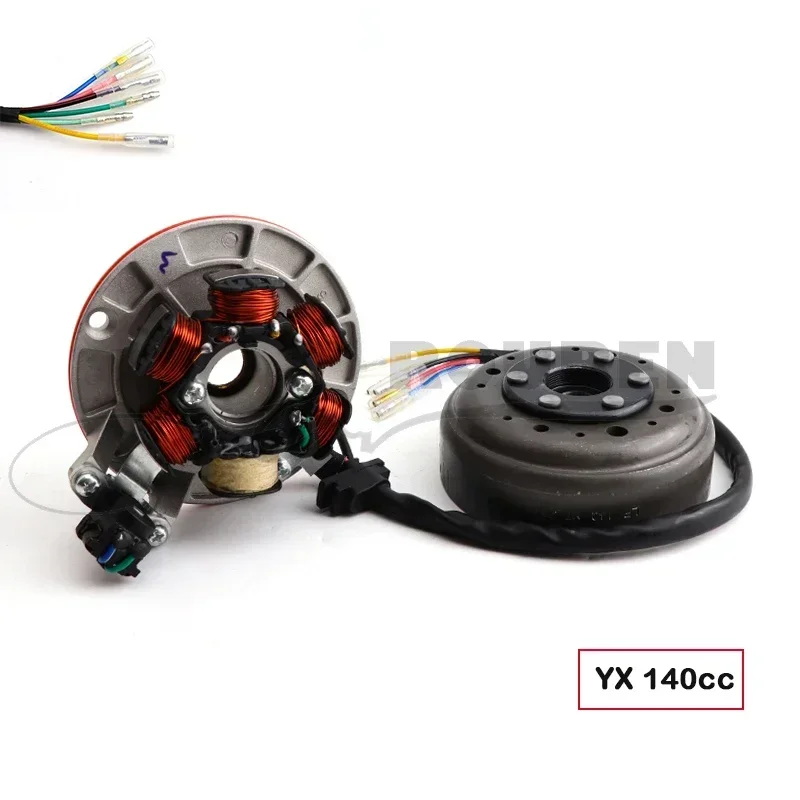 Motorrad Zündung Magneto Stator Schwungrad Mit Licht Für YINXIANG YX 140cc 1P56FMJ W063 Motor BSE SDG SSR 1P56FMJ W063 Quad