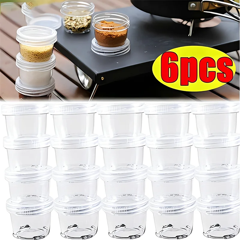 Frascos de Temperos 3/6PCS, Recipientes de Condimentos Portáteis para Viagem, Kit de Especiarias para Piquenique, Cozinha, Churrasco e Camping