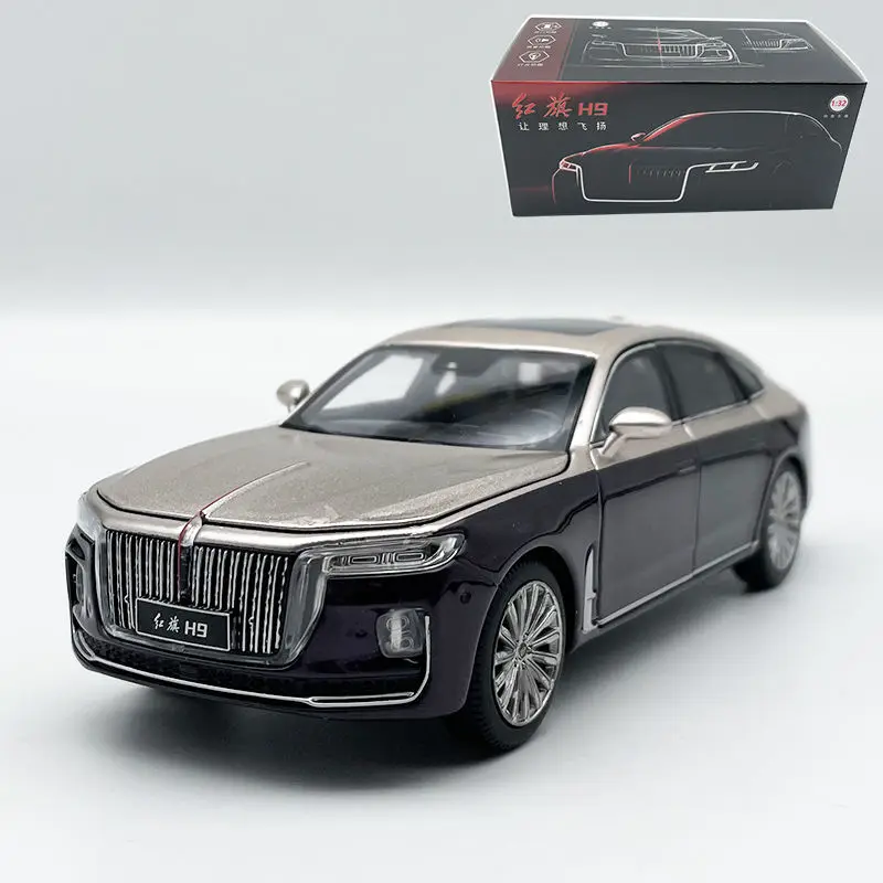 1:32 사운드 및 라이트 리바운드 홍치 H9 자동차 모델 세단 고급형 장난감 홍치 h9 자동차 모델/수집용 장난감 장식품