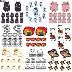 10 pz/lotto Rainbow Cat ricamo Patch Cartoon Animal Sew Patch Iron On Patch per abbigliamento toppe termoadesive sui vestiti