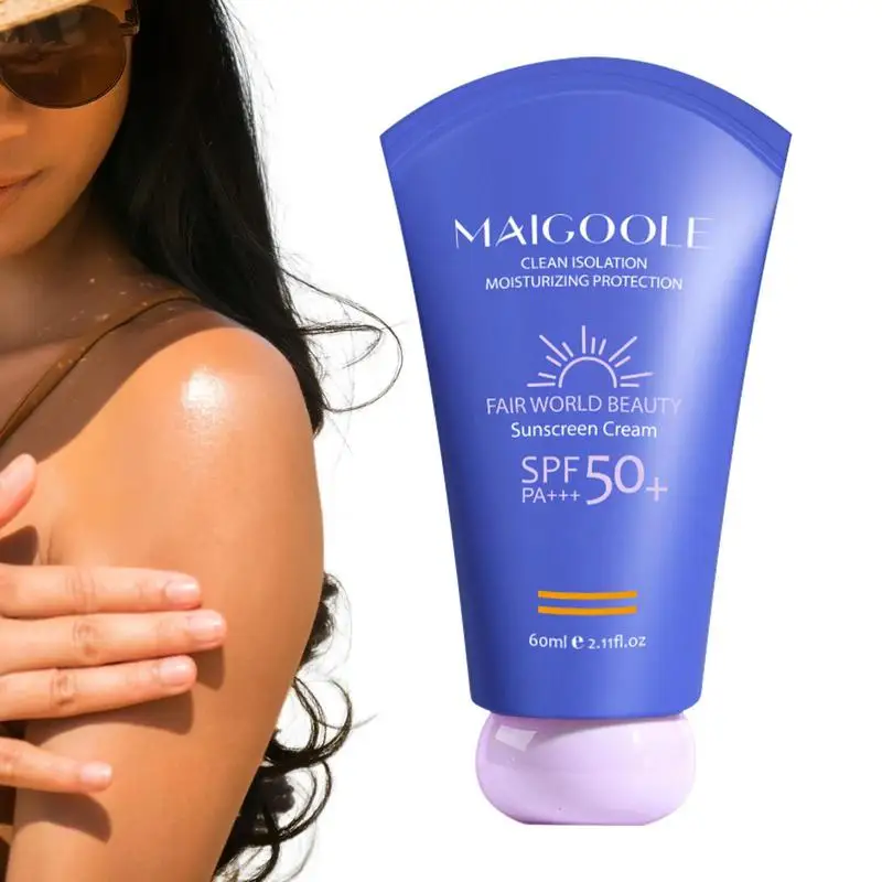 

Face Sunscreen Cream SPF 50 Facial Sun Block Cream Summer Skincare Essentials Sweat-proof Sun Screen For Backpacking Camping