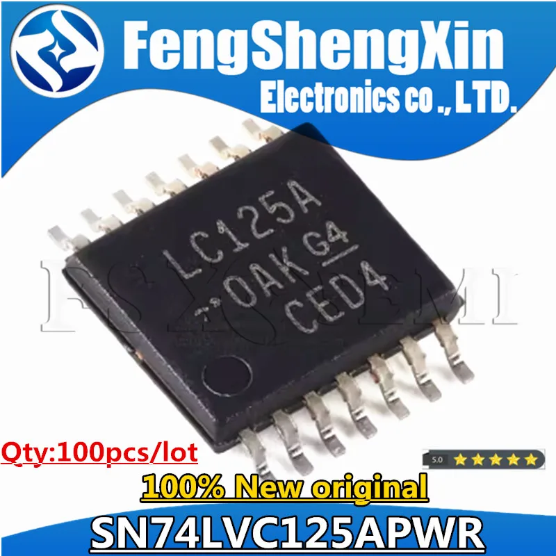 100pcs/lot New SN74LVC125APWR SN74LVC125APW LC125A 74LVC125APW TSSOP14   4-Bit Buffer/Driver IC