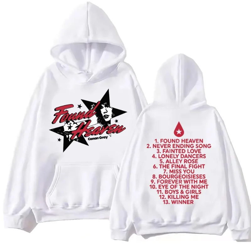 جديد كونان رمادي العثور على السماء هوديي الخريف الرجال موضة كم طويل بلوزات المرأة عادية Harajuku الشارع الشهير البلوفرات سوداديرا #2