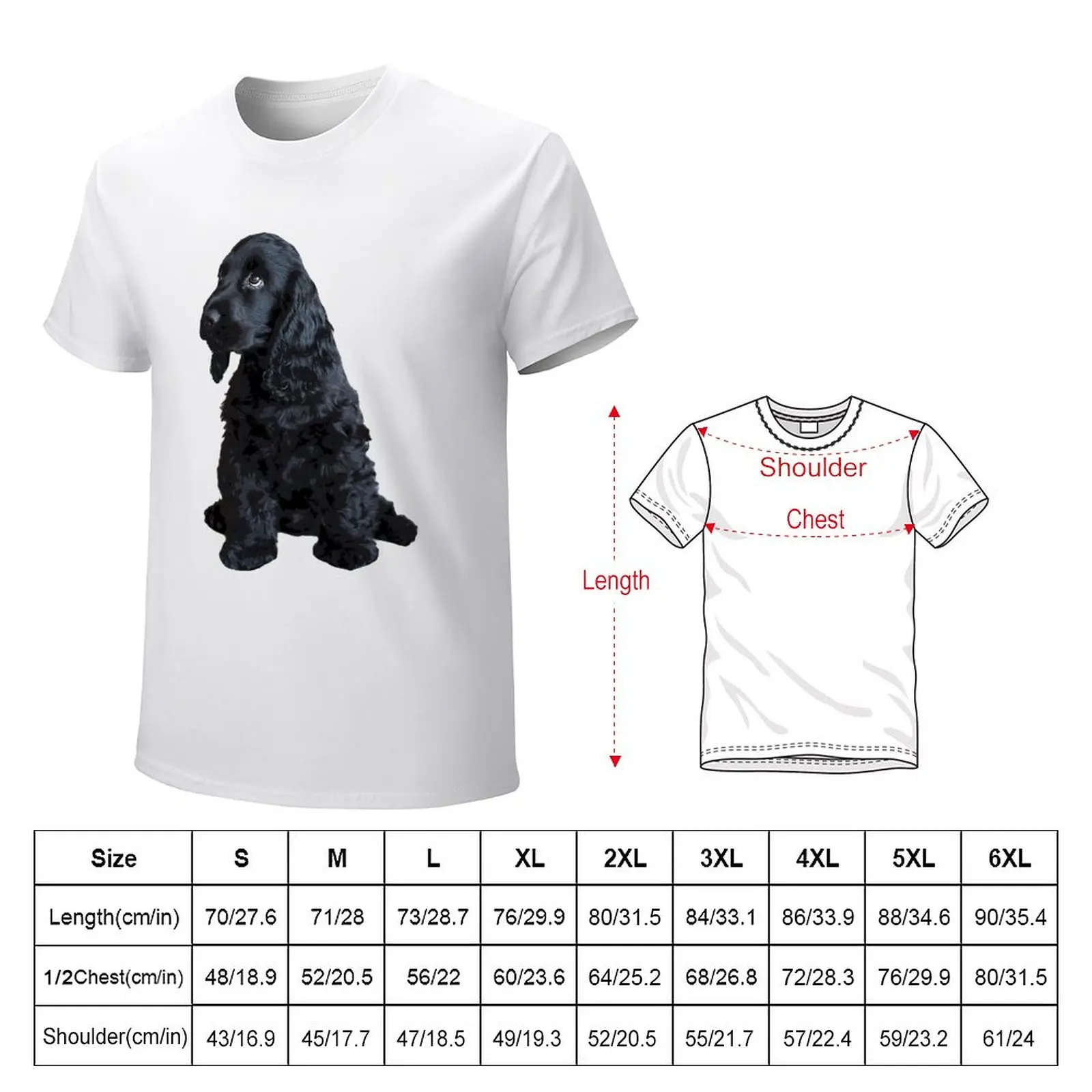 English Cocker Spaniel Cute Black Puppy Dog T-Shirt Short sleeve tees T-shirt men