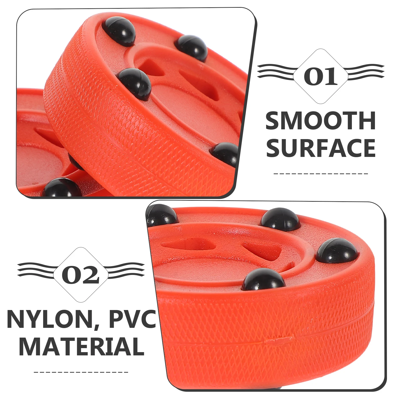 

2pcs Roller Puck Durable Training Puck High Impact Nylon Core Lightweight Composite Low Friction Glide Smooth Surface