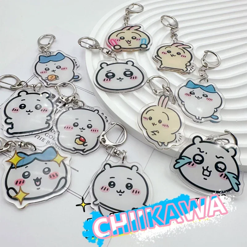 

Chiikawa Hachiware USAGI Acrylic Keychain Q Version Cute Cartoon Expression Bag School Bag Backpack Shoulder Bag Pendant