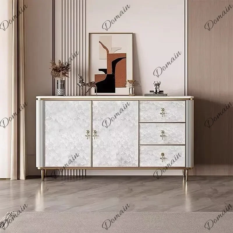 N80 Light Luxury Shell Entryway Cabinet, Modern Simple Shoe Cabinet, Sideboard Storage Chest for Hallway