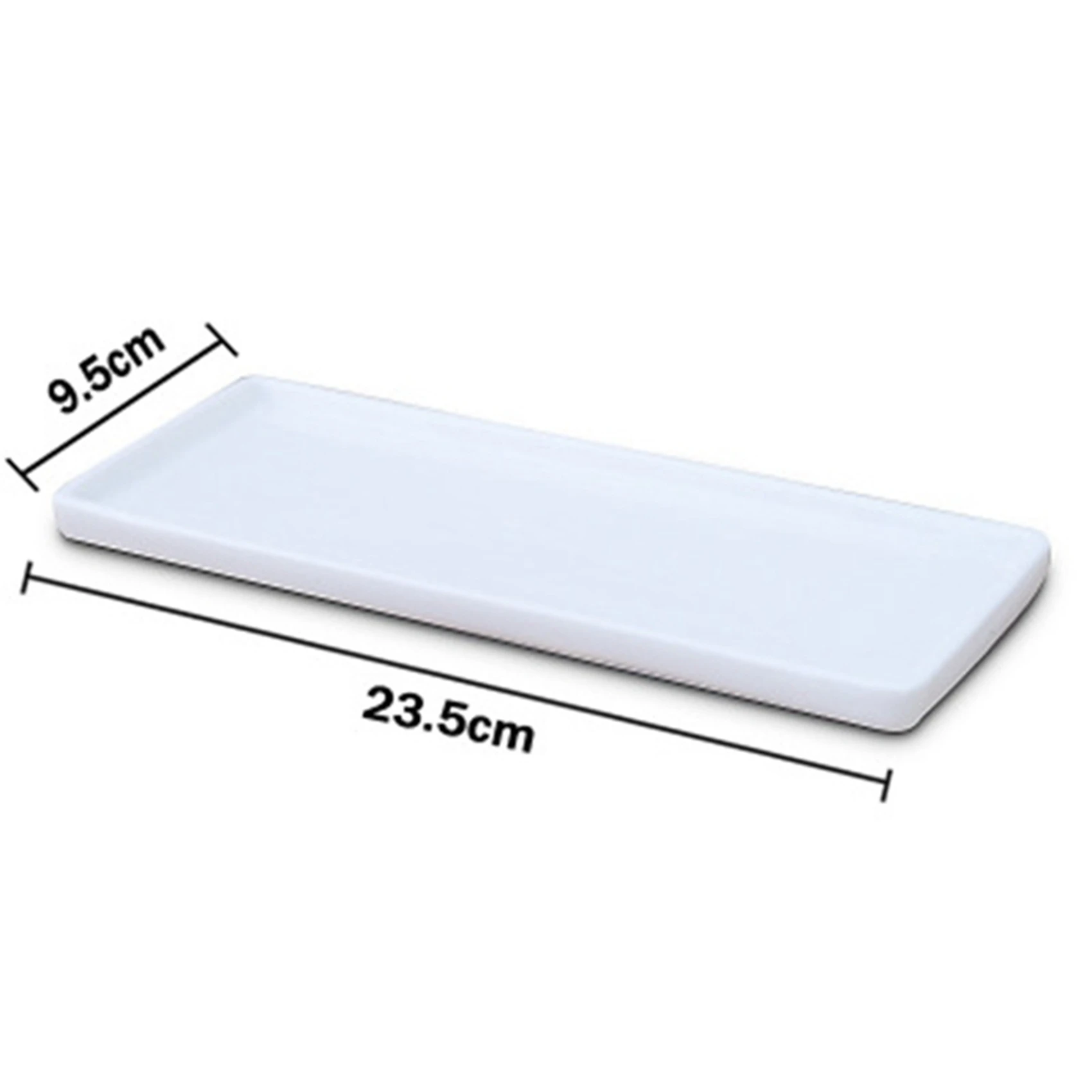 BAAE 2X Rectangular Ceramic Tray Plate White Porcelain Rectangular Plate Mouthwash Cup Tray Bathroom Living Storage Tray