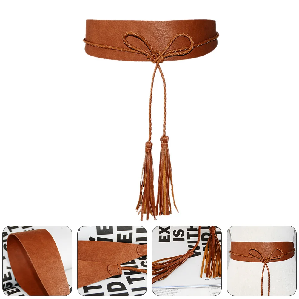 

1Pcs Wide Female Waist Belt Tassel Design Dress Waist Seal Skirt Accessory Fashion Waistband Clothes Belt Clothes Waistband