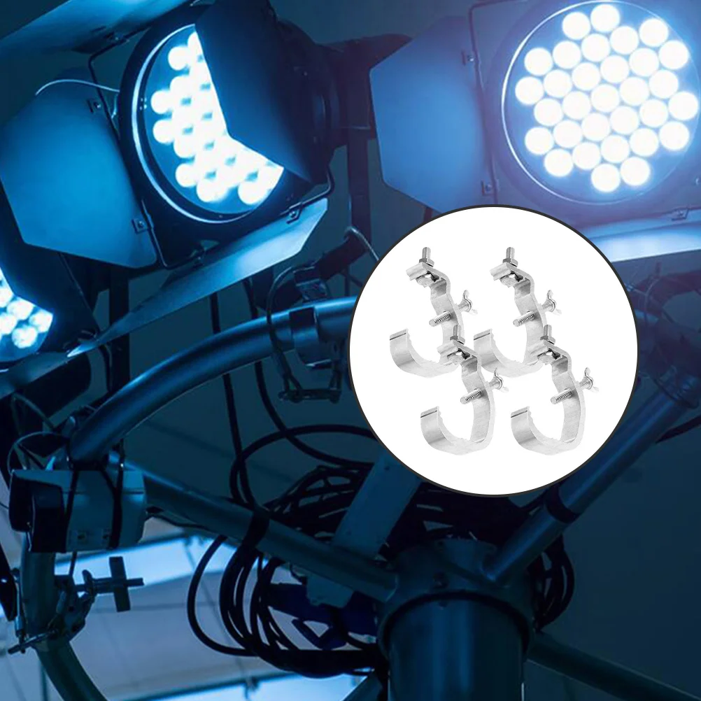 

4pcs Lamp Hook Clamp Silver Heavy Duty for Truss Lighting Stage 25mm Wide LED Light Clamps Truss Mounting Accessories