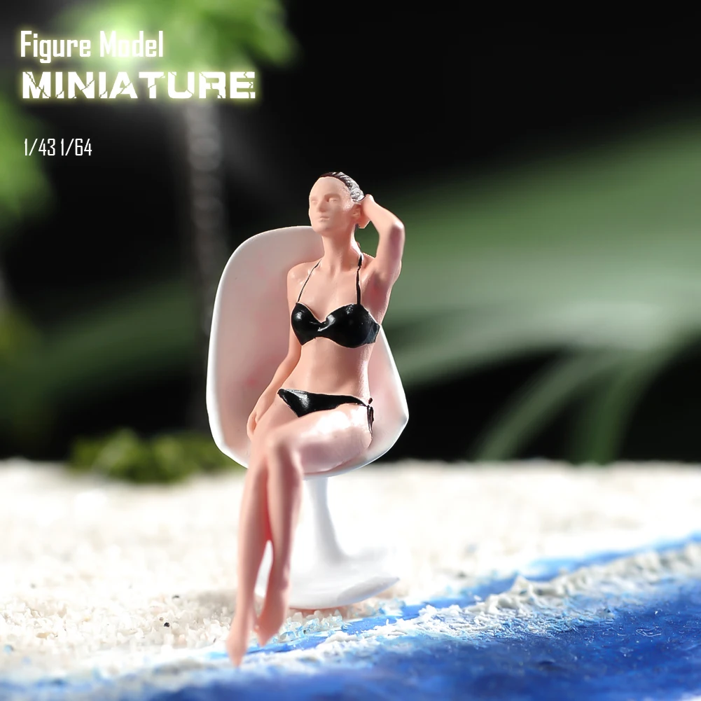 

Pretty Miniatures Model 1/43 1/64 Sexy And Hot Bikini Girl Sitting On The Chair Painted Figure Model Toys View Decoration