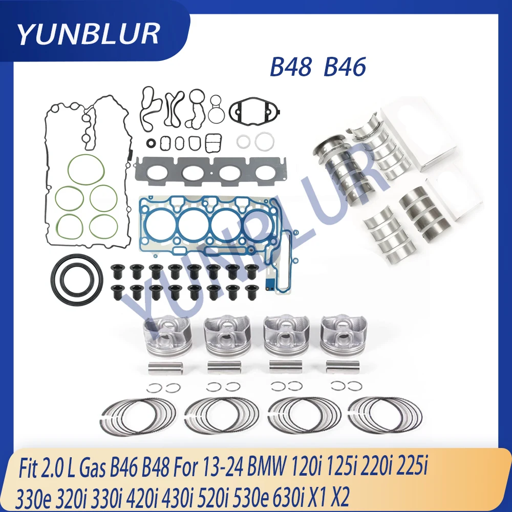 

STD Rebuild Gasket Set Piston & Ring Bearing Kit Fit 2.0 L Gas B46 B48 For 13-24 BMW 120i 125i 320i 430i 520i 530e 630i X1 X2