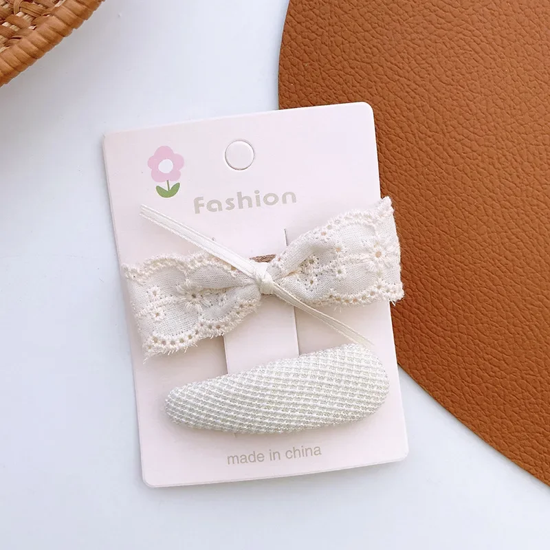 Pince à cheveux en dentelle florale pour bébé fille, épingle à cheveux pour enfants, vêtements de sauna pour tout-petits, style français, nœud papillon beige, jolie princesse douce