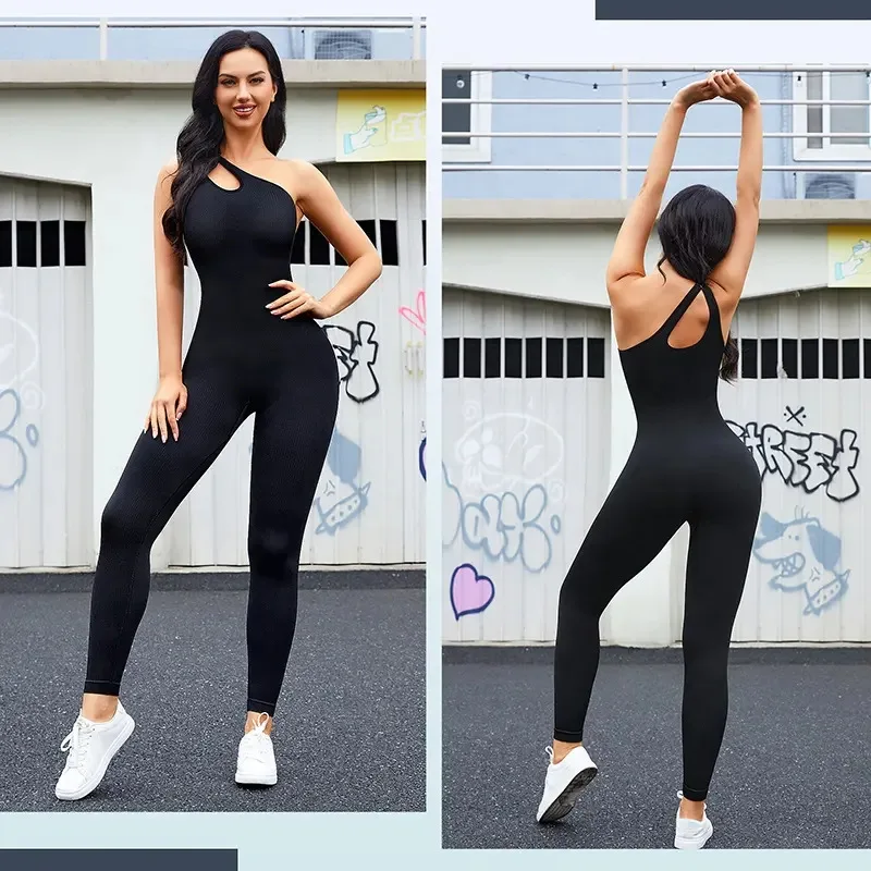 Body-sculpting yoga jogging jumpsuit Women's seamless pants tummy tuck thigh lift hip Shapefitting bodysculpting jumpsuit