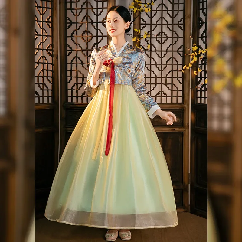 

Women Korean Traditional Long Sleeve Classic Han Boots Dress Cosplay Costume Women's Korean Wedding Dance Costume