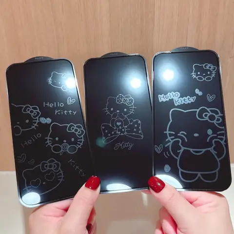 Sanrio Hello Kitty Full Cover Screen Protector For iPhone 17 16 15 14 13 Pro Max 15Plus 14Plus Tempered Glass Invisible Film