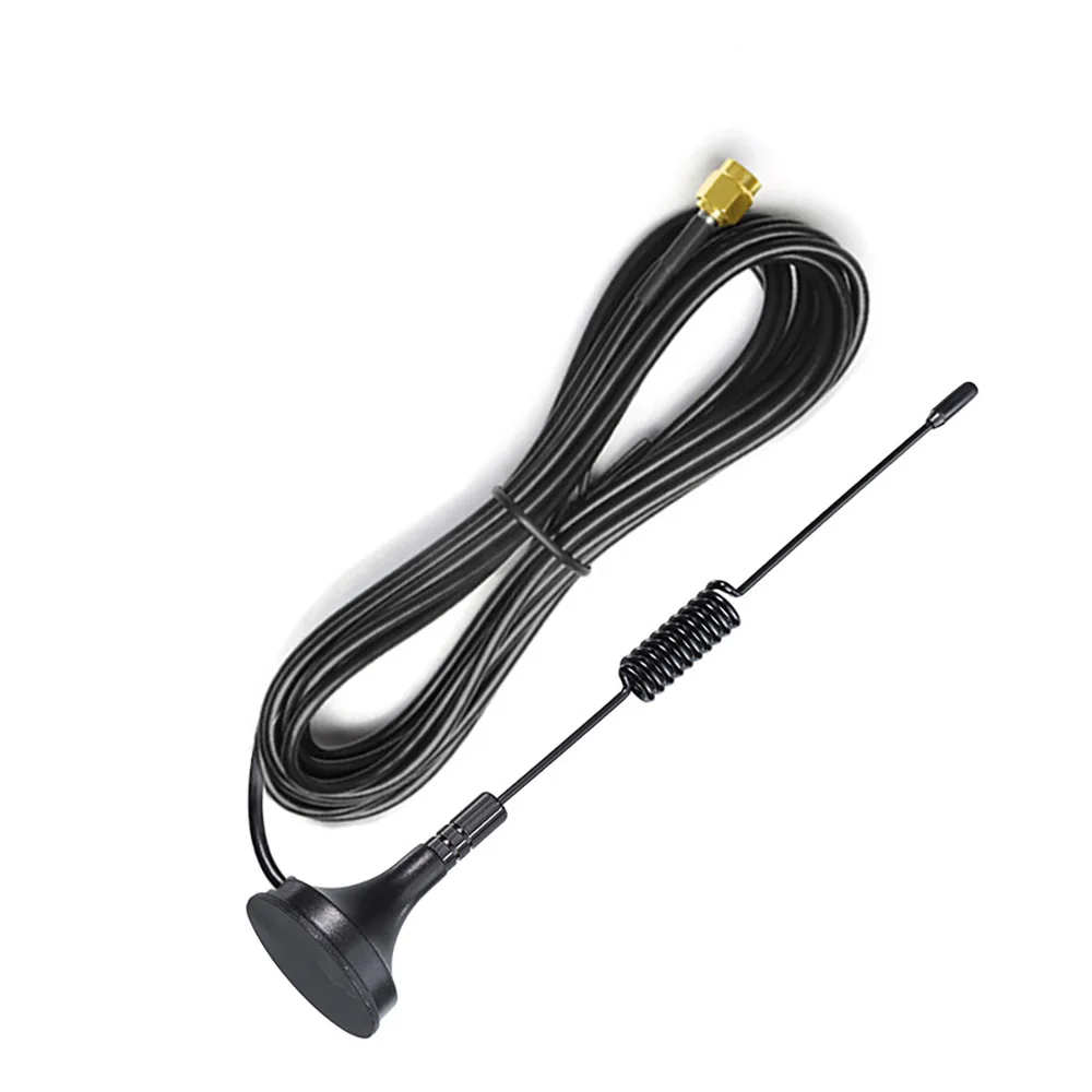 Antena macho de longo alcance SMA com base magnética, Antena para comunicação com a Internet, Ham Radio Signal Booster, 433MHz, 7dbi