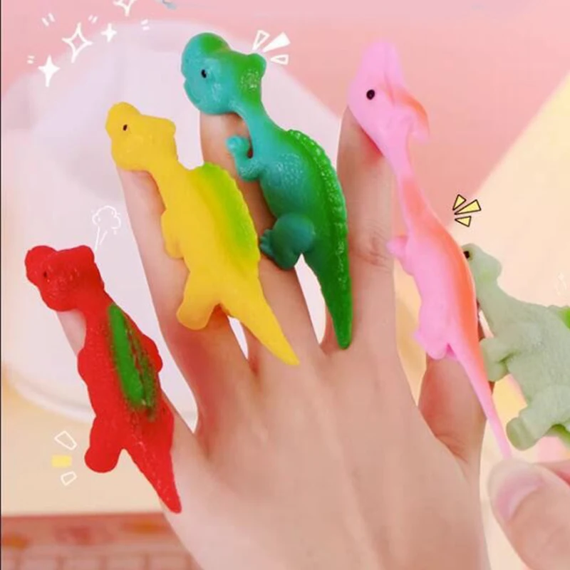 

10/30pcs Dinosaur Finger Catapult Decompression Toy Finger Slingshot for Kids Birthday Party Favors school Goodie Bag Pinata