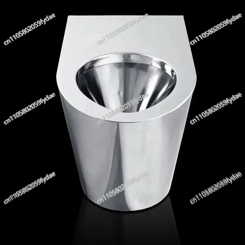 640Mm Design Extended Integrated Floor P-shaped Trap 304 Stainless Steel Toilet