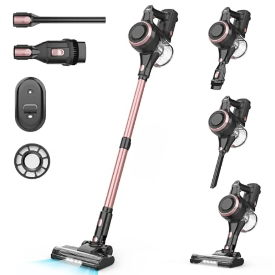 

S22 Cordless Vacuum Cleaners for Home 6 in 1 Lightweight Stick Vacuum with 45KPa Powerful Suction Self-Standing Rechargeable Co