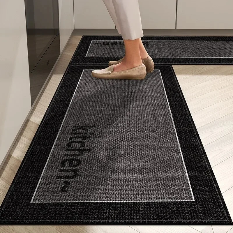 

Floor Mat for Kitchen Non-slip Wear-resistant Household Carpet Long Strip Loop Velvet Mats Solid Color Style Home Decoration Rug
