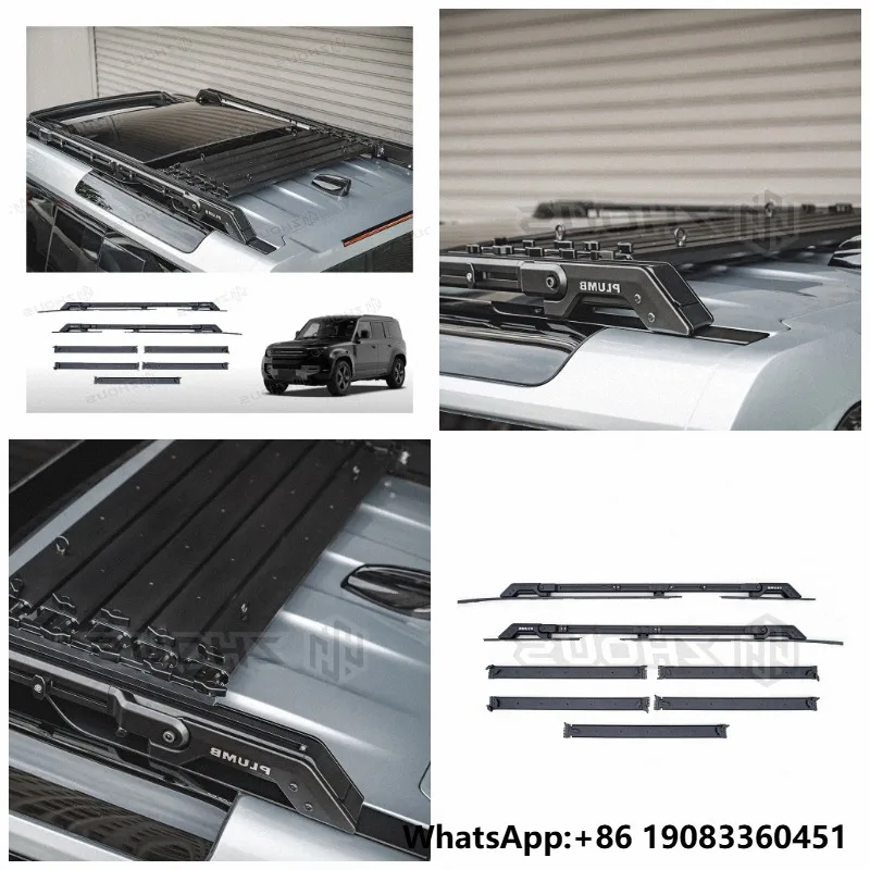 

Auto Parts 4X4 Plumb Removable Alloy Luggage Roof Rack for Land Rover L663 New Defender 110