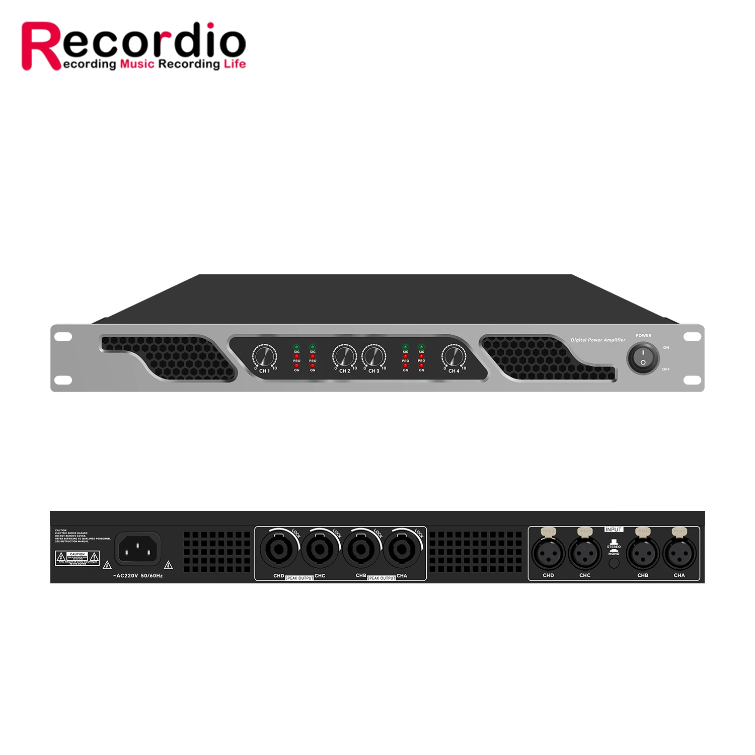 

GAP-D5800 Recordio 600W*4 Sound Amplifiers Dj Digital Power Amplifier For Professional Audio Stage Performances DJ Bass Speaker