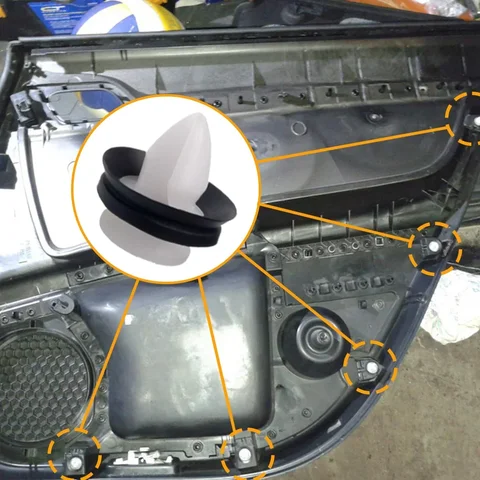 10X для Peugeot 306 307 308 508 3008 4008 Автодверная внутренняя панель, зажимы для обшивки карт, монтажный фиксатор, крепежные детали, заклепки, белый, новый